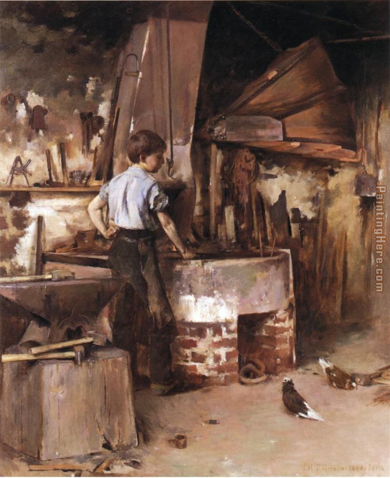 Theodore Robinson The Apprentice Blacksmith